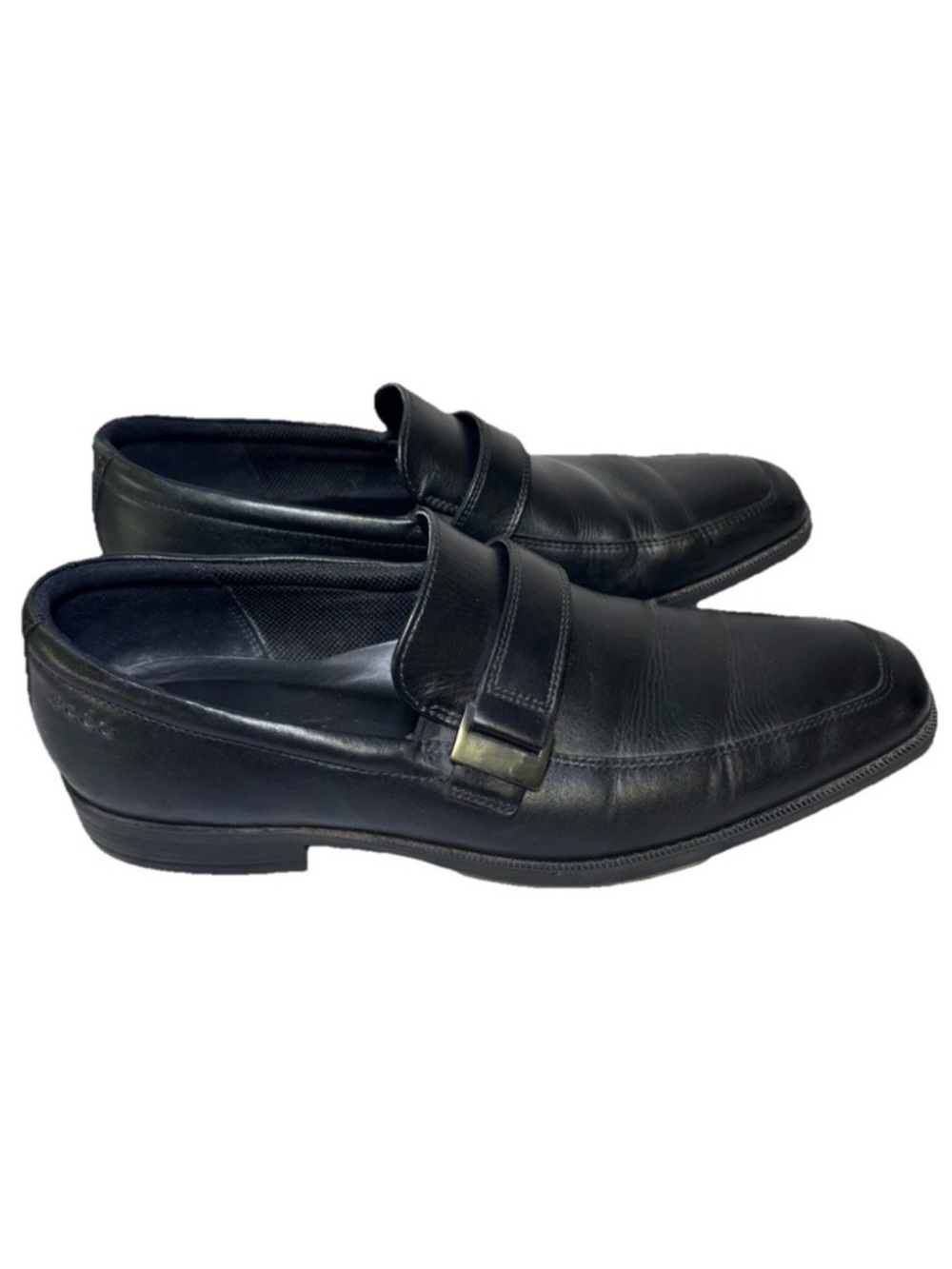 ECCO Leather Edinburg Dress Shoes Loafers Mens 11-11.5 EU 45 Black Comfort